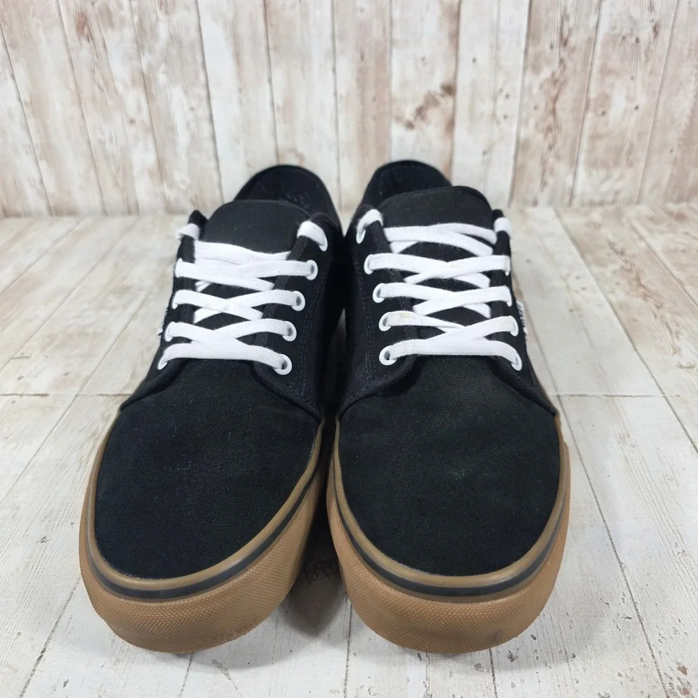 Vans Atwood Mens 13 Black Gum Sole Low Top Skate Shoes Canvas Suede Sneakers‎